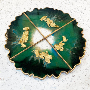 CHRISTMAS GREEN COASTERS