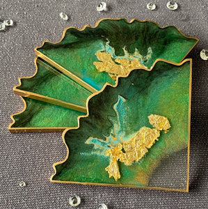 CHRISTMAS GREEN COASTERS