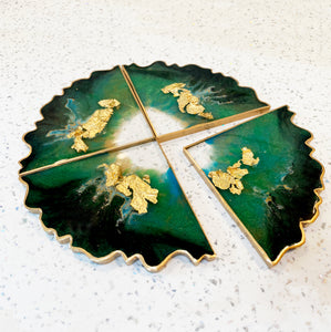 CHRISTMAS GREEN COASTERS