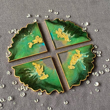 Load image into Gallery viewer, CHRISTMAS GREEN COASTERS
