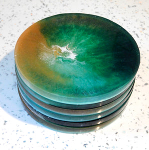 GREEN MINERAL COASTERS