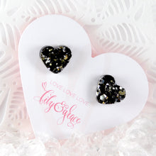 Load image into Gallery viewer, GLITTER HEART STUDS
