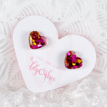 Load image into Gallery viewer, GLITTER HEART STUDS
