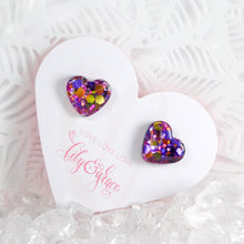 Load image into Gallery viewer, GLITTER HEART STUDS
