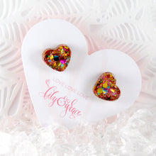 Load image into Gallery viewer, GLITTER HEART STUDS
